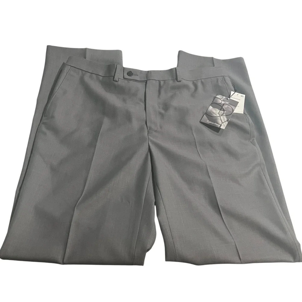 Calvin Klein‎ Charcoal Grey Julop Trousers Pants Men's Size 34 x 34 Career NWT